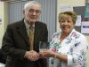 George Anderson receiving his award for Outstanding Voluntary Contribution from Trimdon Foundry Parish Council Chair Carole Bell.
