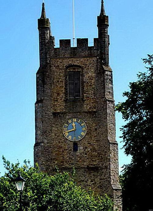 The clock on the tower at Edmund’s Church